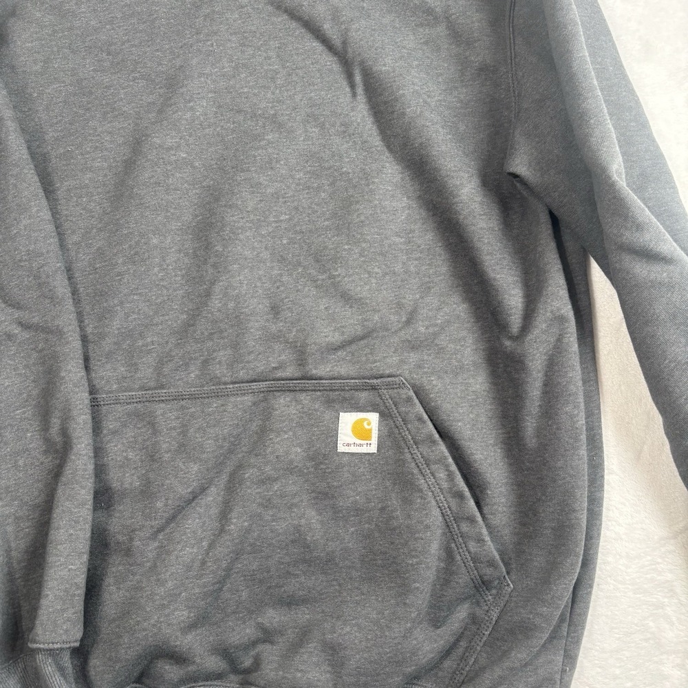 Carhartt Original Fit Grey Rain Defender LS Fleece Hoodie Men's Large Tall - Picture 2 of 10